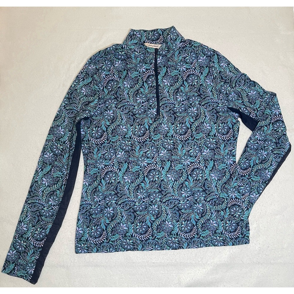 Tommy Bahama Everyday Active Women's L Floral Quarter Zip Pullover Top